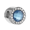Sky Blue Round Rhinestone Halo Style Bead Style (40) / Normal Specification / Blue