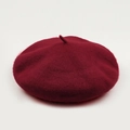 Classic burgundy thick wool beret hat for women with minimalist French painter style - M (56-58cm) / Burgundy