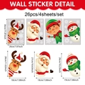 Dimensioni dettagliate dei 26 adesivi natalizi con Babbo Natale, renne e pupazzo di neve - Motivo Tema Natalizio (UV24Y12645S_T) / 20*30cm*4 Fogli