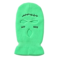 Passamontagna in maglia verde a 3 fori con ricamo NOT NICE per ciclismo invernale - Taglia unica / Verde Neon