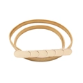 Elastic gold metal stretch belt featuring a minimalist flat buckle and sleek coiled design - Segmented Buckle Gold (HYY19071)