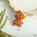 Resin gingerbread girl ornament with red bow, star and twine for Christmas tree - Star Gingerbread Man
