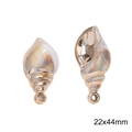 Acrylic conch shell pendants with gold metal edges for DIY necklaces in 22x44mm size - No. 12 Shell / 22x44mm (1 Piece/Pack) / Gold