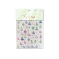 Kerstboom en sneeuwvlok nagelstickers met glitter en accenten van diamantkristal - 3D Kleurrijke Kerstboom (TO-4460)