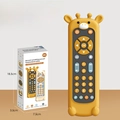 Yellow giraffe silicone baby remote control toy with teething and educational features - Russian Giraffe Silicone Case + Black Remote Control