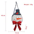 Christmas snowman gift bag with red polka dot bow and black hat, 40x15cm size view - P3-12 Snowman Style / 15*8*40cm