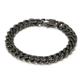 Men's hip-hop Cuban link chain bracelet in black electroplated stainless steel - 10mm Black Bracelet
