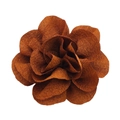 Handmade brown bubble crepe fabric flower accessory for headbands and collars - Retro Orange