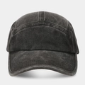 Klassieke 5-panel baseballpet van gewassen katoen in antracietgrijs met vintage effect - Verstelbaar / Zwart