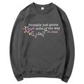 Dark grey crewneck sweatshirt with holiday slogan and festive light bulb graphics - S / Dark Gray