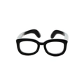 Creative mini black eyeglasses shape open ring in polished black finish for women - Matte Black Glasses Ring (8285)