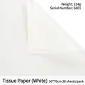 White tissue paper for flower wrapping 50x70cm, pack of 38 sheets for gift packaging - 50*70cm (38 Sheets/Pack) / White
