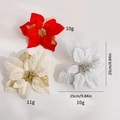 25cm glitter artificial poinsettia flowers in red, gold, and silver for Christmas decor - Three-color Mix (Gold+Silver+Red)