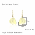 Vintage gold stainless steel earrings featuring African woman profile and map silhouette - LE3213 Gold
