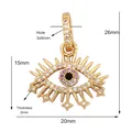 Gold-plated copper evil eye charm, 26mm height with micro-set stones and oval design - Gold Two-tone All-seeing Eye Style (M184532L1K2)