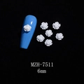 6mm white resin rose nail charms MZH-7511 for 3D floral manicure decoration - 6mm / Solid White