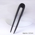 Sandalwood U-shaped hair pin in black finish with a length of 12.5cm for women - U Hairpin - C