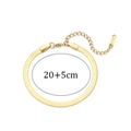 Minimalist 18K gold plated snake chain anklet with 20+5cm adjustable length - 20cm+5cm / Gold