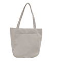 Borsa tote in velluto a coste bianco crema con tasca frontale e trama a coste verticali - Bianco