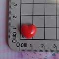 Glossy red macaron heart resin charm, 1.5cm width for phone case and hair accessories - Red
