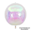 32-inch 4D iridescent round foil balloon with shiny metallic rainbow sphere finish - 32 inch / Iridescent