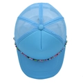Bright blue trucker cap with colorful beaded brim and breathable mesh back - M (56-58cm) / All Sky Blue