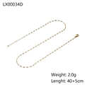 Minimalist gold snake chain necklace with sequin links 40+5cm length 2g weight - Wavy Sequin Chain Style (LX00034D)