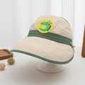Detail of adjustable drawstring and cartoon crocodile patch on the kids sun hat - 52-54cm (3-8 Years) / Beige
