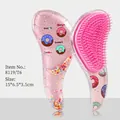 Pink transparent donut detangling comb with sweet pattern and colorful sequins - Small Candy Donut T6