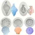Verschiedene Muschel Silikonformen für kreatives Backen von Fondant im Meeres Thema Design - Sets