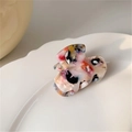 Small acetate hair claw clip with colorful ink splash pattern for girls - Colorful Floral