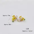 Peeling banana alloy enamel pendant 17mm x 9mm for jewelry making fruit charm - 11# 3D Banana
