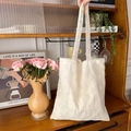 White floral lace mesh tote bag with delicate embroidery for a summer holiday style - Flower Grid Shoulder Style
