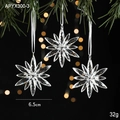 Set of 3 clear acrylic Christmas snowflake ornaments with multi-faceted cut finish - Snowflake B/3Pcs