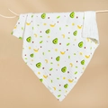 White six-layer cotton gauze baby towel featuring vibrant cartoon fruit patterns - 4-Layer 70*90cm / Avocado