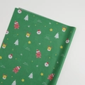 Deep green Christmas wrapping paper featuring cartoon Santa, reindeer and ginger man - Snowman Green 50*70cm 15 Sheets