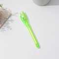 Multifunctionele UV onzichtbare inkt toverpen met LED-licht in fluoriserend groen - Platte Kop / Groen
