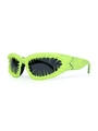 Avant-garde hip hop sunglasses in fluorescent green with a unique melting texture design - Fluorescent Green Frame Black Lens