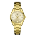 Classic gold stainless steel watch with a minimalist dial and linked chain strap - Gold Case Gold Dial