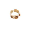 Vintage gold adjustable ring featuring three inset brown tiger eye stones - Three Stone Tiger Eye Style (9#)