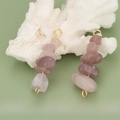 Pendente in quarzo rosa irregolare con anelli dorati per gioielli fai-da-te - 23S Rodonite (4 Pz)