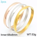 Three-piece minimalist 8mm stainless steel bangles set in rose gold, silver, and gold - Stacking Combinations