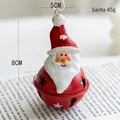 Addobbo natalizio Babbo Natale in resina con campanella in metallo rosso, 8x5cm - Babbo Natale