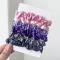 Set di 4 eleganti elastici in raso nei colori rosa, viola, viola scuro e grigio - Combo Rosa Viola Grigio (6#)