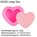 Pink heart grid silicone mold for DIY candles and soaps with textured finish - Large / Pink