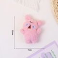 Portachiavi cane di peluche rosa con occhi ricamati blu e pelliccia morbida, altezza 11cm - Cane urlante rosa (Senza ciondolo)