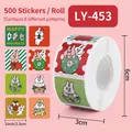 500-count Christmas bunny cartoon stickers roll for holiday gift wrapping and DIY crafts - LY-453 (Cartoon Rabbit)