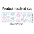 Detail van aquarel regenboog muurstickers in formaat 70x24cm voor kinderkamer decor - 24*70cm