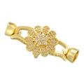 Elegante connettore a fiore in oro con zirconi per collane e bracciali gioielli fai-da-te - Chiusura a petalo dorata VK269