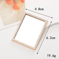 Rectangle gold makeup mirror accessory with rhinestones, 4.8x6.2cm for DIY phone cases - Gold Rectangle (4.8x6.2cm)